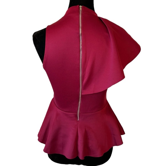 Side Ruffle Stretch Peplum Top - Picture 14 of 16